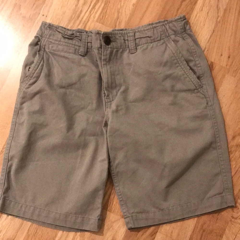 Set of 2! Lands’ End 14 Husky Boys Shorts - Tan and Gray - Cotton